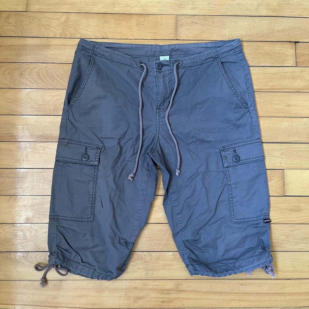 Prana Womens Size 6 Charcoal Gray Cargo Capri Pants shorts Hiking Gorpcore